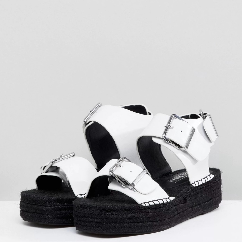 Sol Sana Travis White Buckle Espadrilles